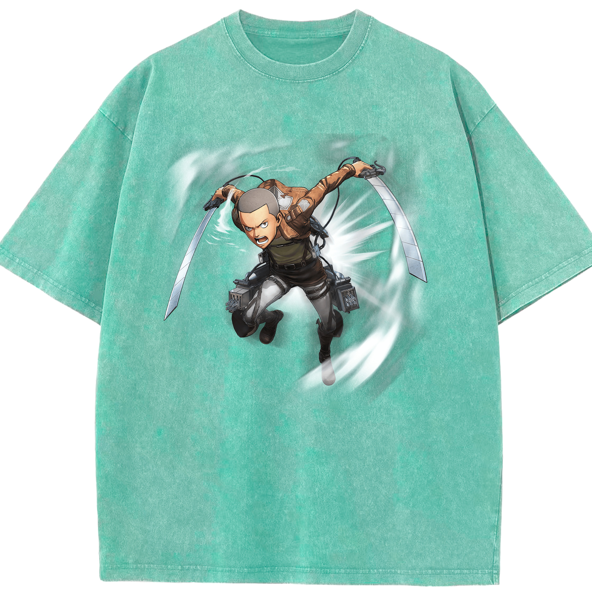 （画像用） 進撃の巨人 コニー·スプリンガー Attack on Titan Connie Springer 綿100% ヴィンテージ風 半袖Tシャツ（フロントプリント）